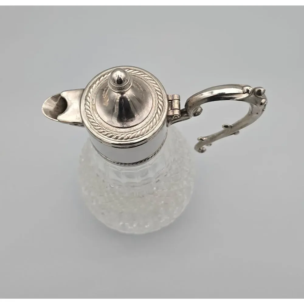 Vintage Sheraton-like Cut Crystal Water Pitcher Claret Jug Decanter